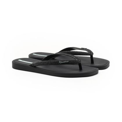 Chinelo Ipanema Solar Preto Glitter Feminino Preto - Gaston 35