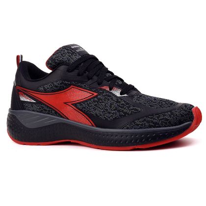 Tênis Running Diadora Regno Preto e Chumbo Masculino PRETO/CHUMBO/VERMELHO/BRANCO 40