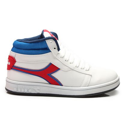 Tênis Diadora Cano Alto Branco e Azul Hi-Centrale Masculino BRANCO/AZUL/VERMELHO 34