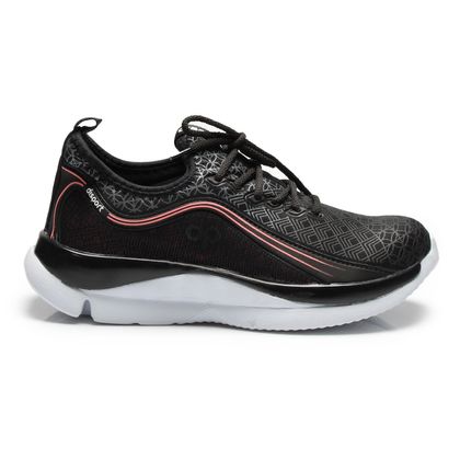 Tênis Disport Preto e Coral Feminino PRETO/CORAL 35